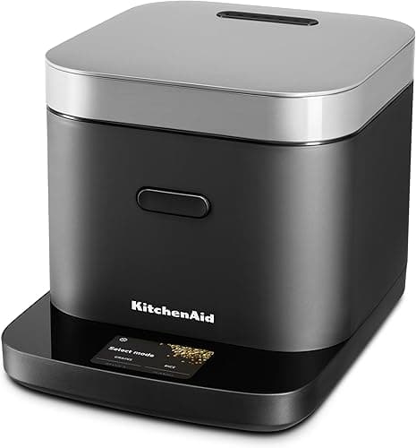 KitchenAid Compact 8 Cup Grain and Rice Cooker with Automatic Sensing and Integrated Scale, KGC2154, Black Matte