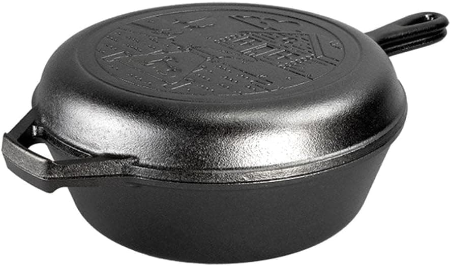 Lodge Cast Iron Combo Cooker - PFAS-Free 2-in-1 3.2 Quart Deep Pot and 10.25 Inch Skillet Set - Dutch Oven with Skillet Lid for Sourdough, Frying, and Camping - Made in the USA