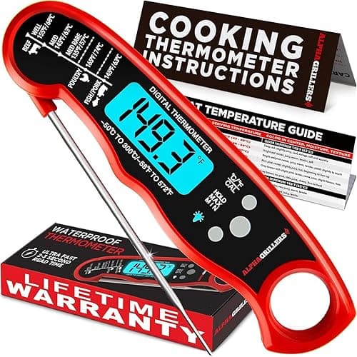Alpha Grillers Digital Instant Read Meat Thermometer – Waterproof Food Thermometer for Cooking & Grilling